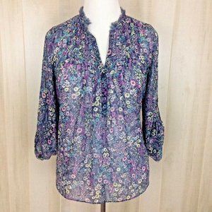 LC Lauren Conrad Popover Top Floral Print S